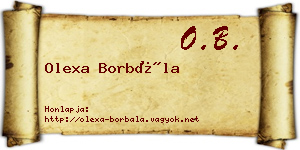 Olexa Borbála névjegykártya